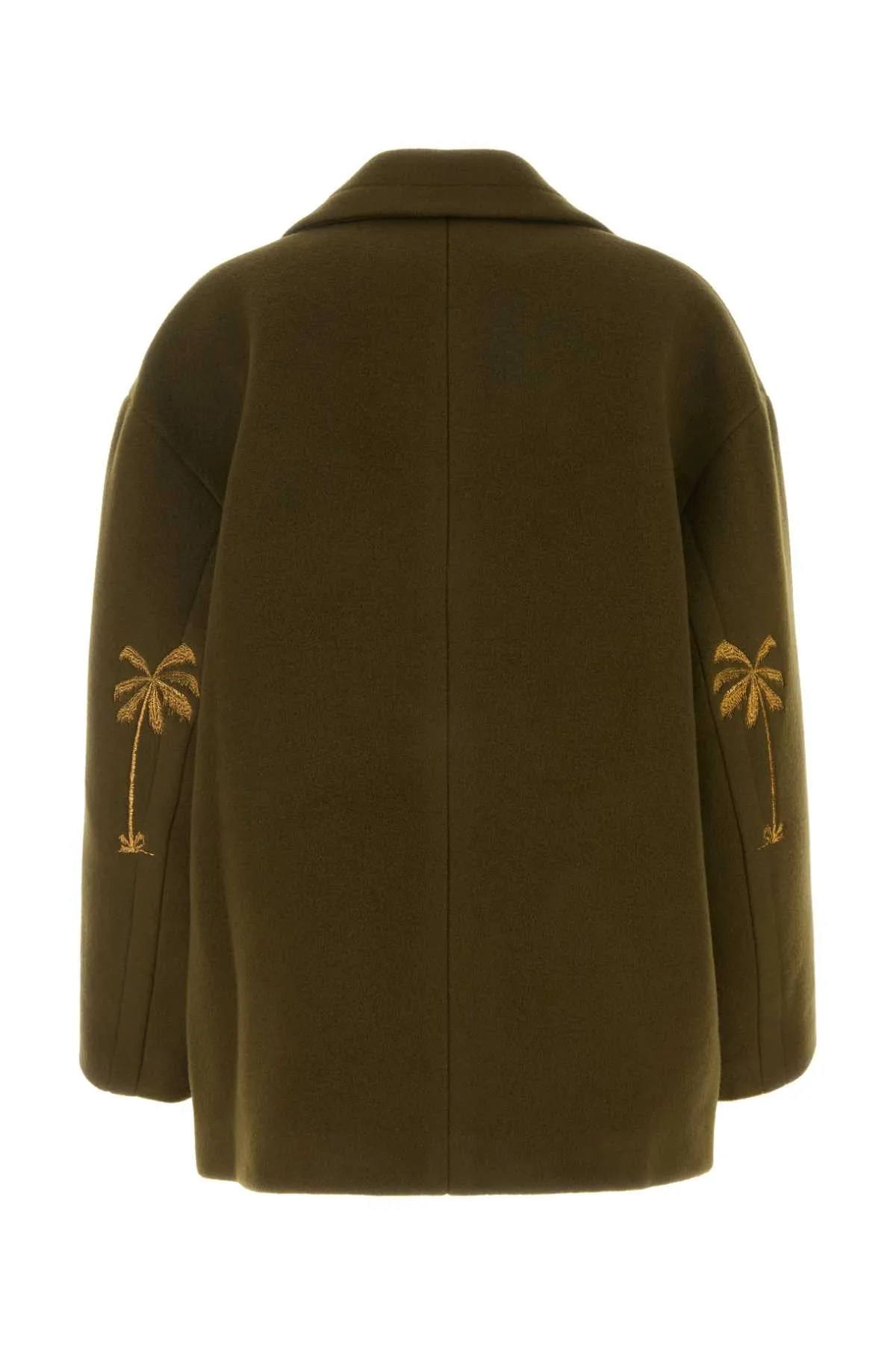 Palm Angels Olive Green Felt Coat