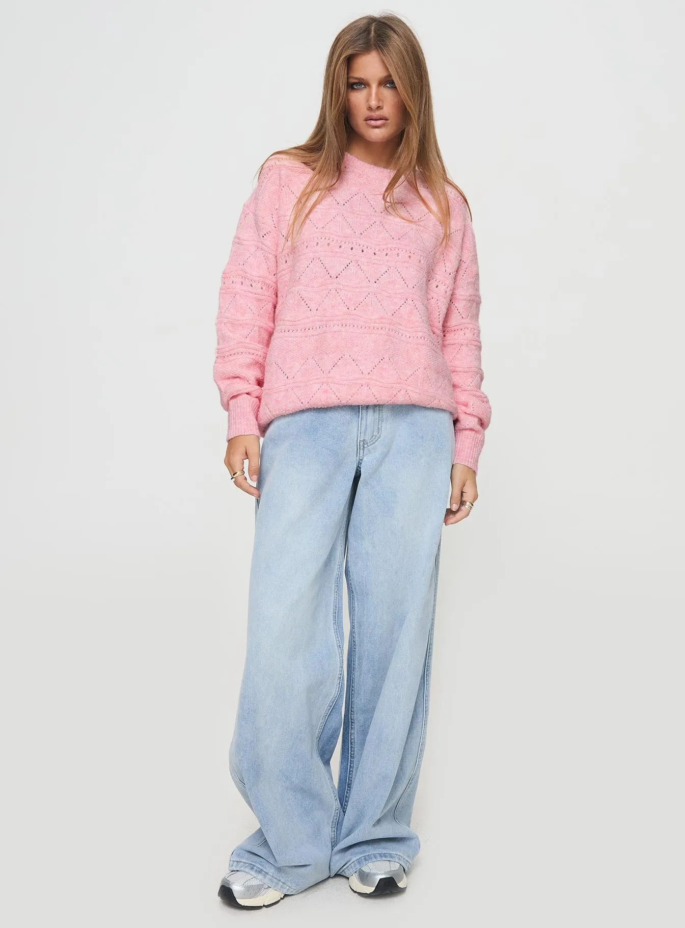 Pierce Pointelle Sweater Blush