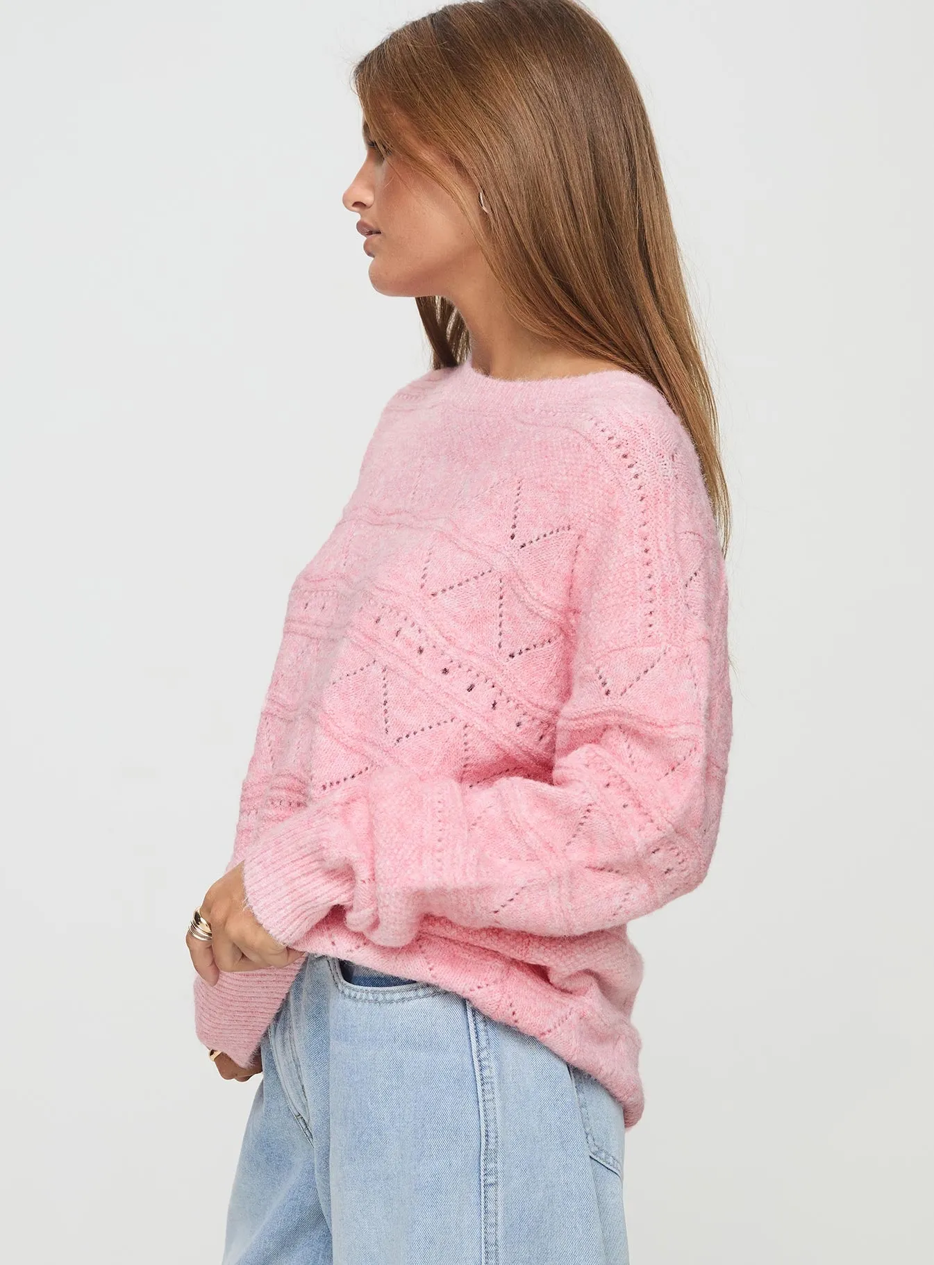 Pierce Pointelle Sweater Blush