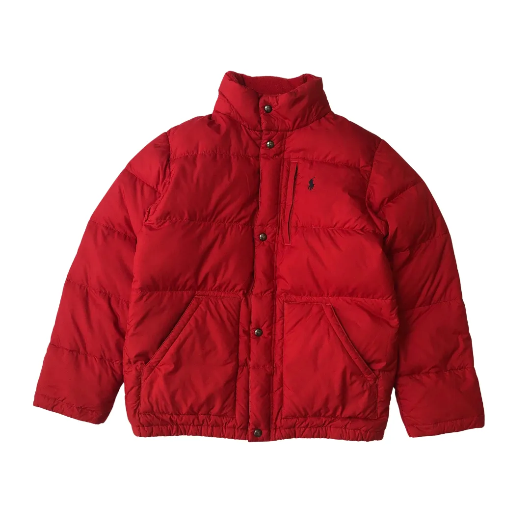 Polo Ralph Lauren 1990s Vintage Red Down Puffer Jacket Large