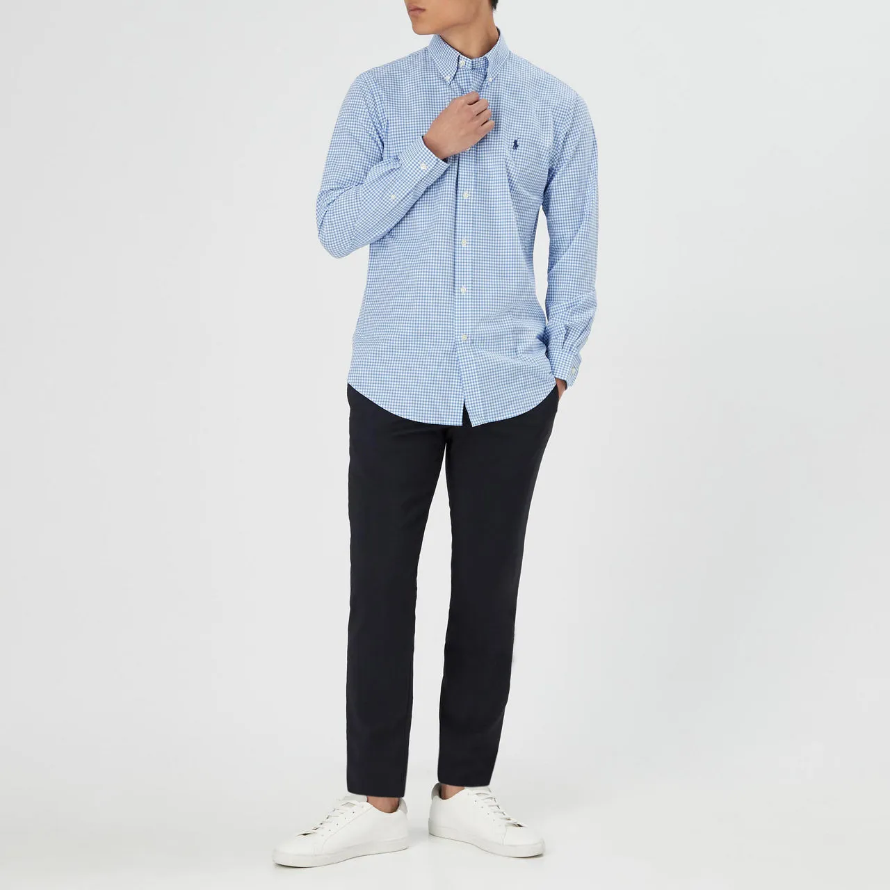 POLO RALPH LAUREN Gingham Check Poplin Shirt - Blue