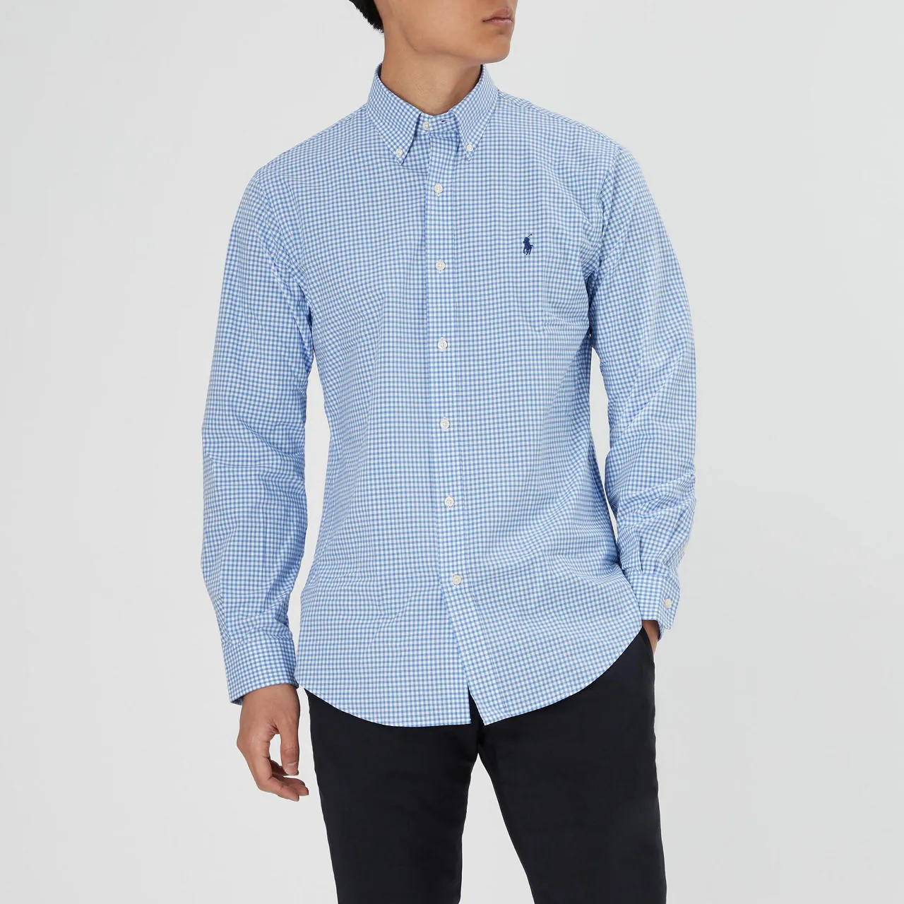 POLO RALPH LAUREN Gingham Check Poplin Shirt - Blue