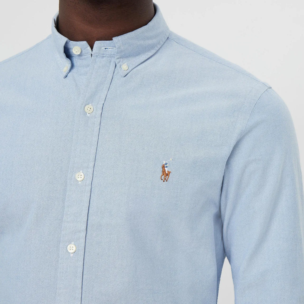 POLO RALPH LAUREN Slim Fit Cotton Oxford Shirt - Blue