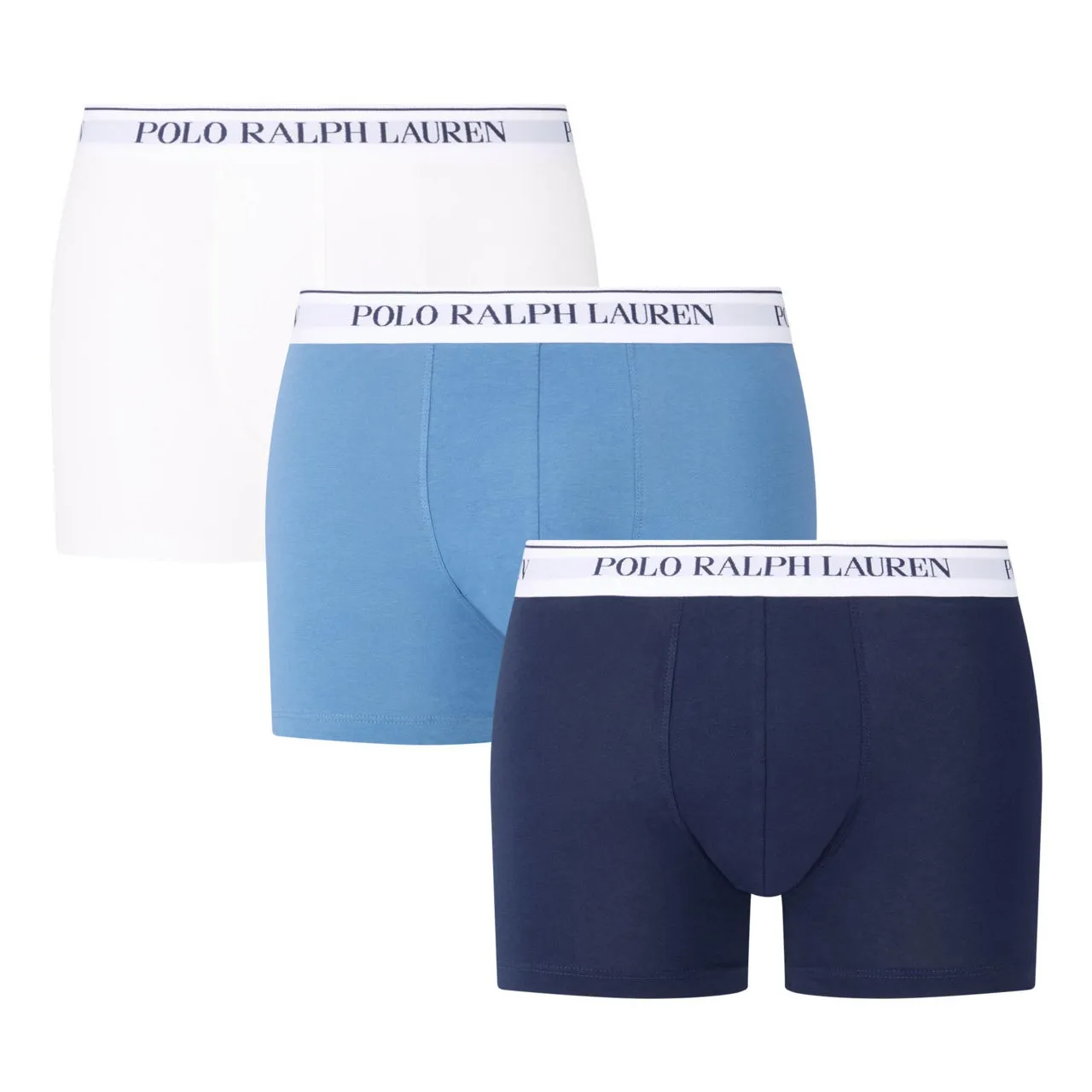 POLO RALPH LAUREN Three-Pack Mixed Solid Classic Trunks - Blue