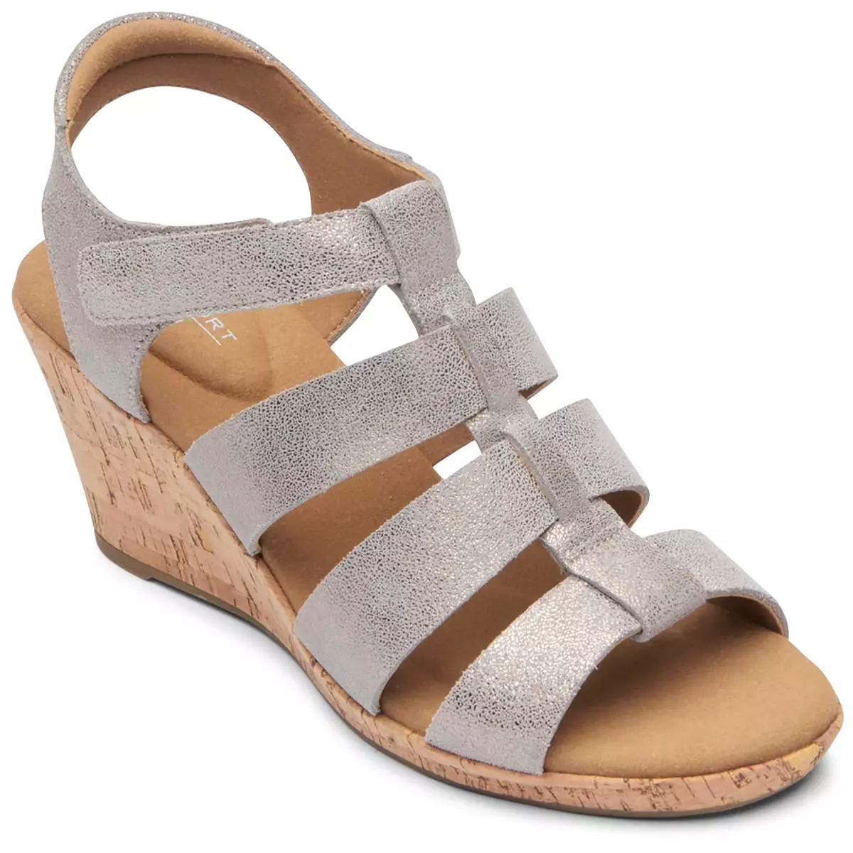 Rockport Womens Briah Leather Round Toe Wedge Sandals