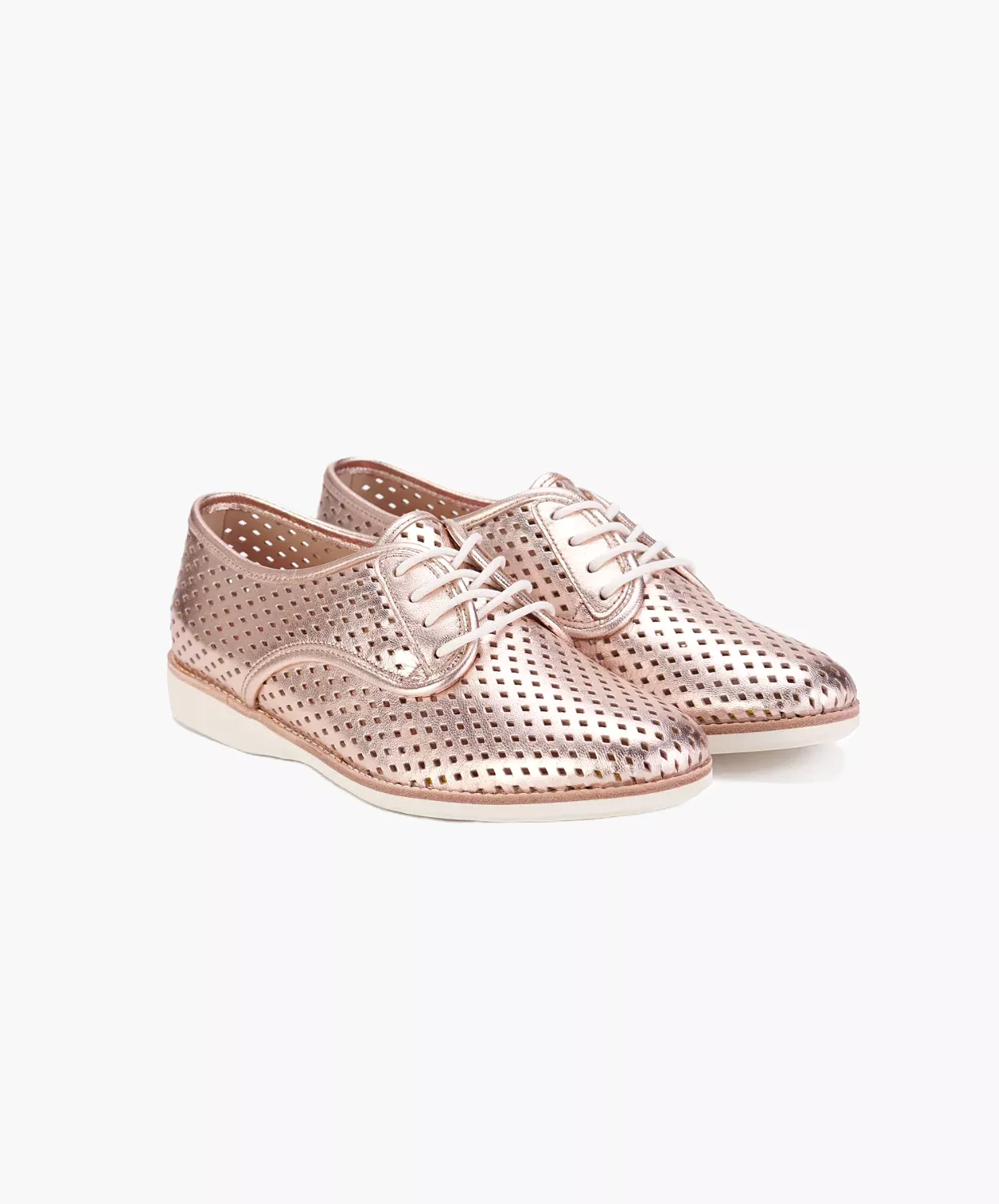 Rollie Derby Punched Rose Gold Shoes