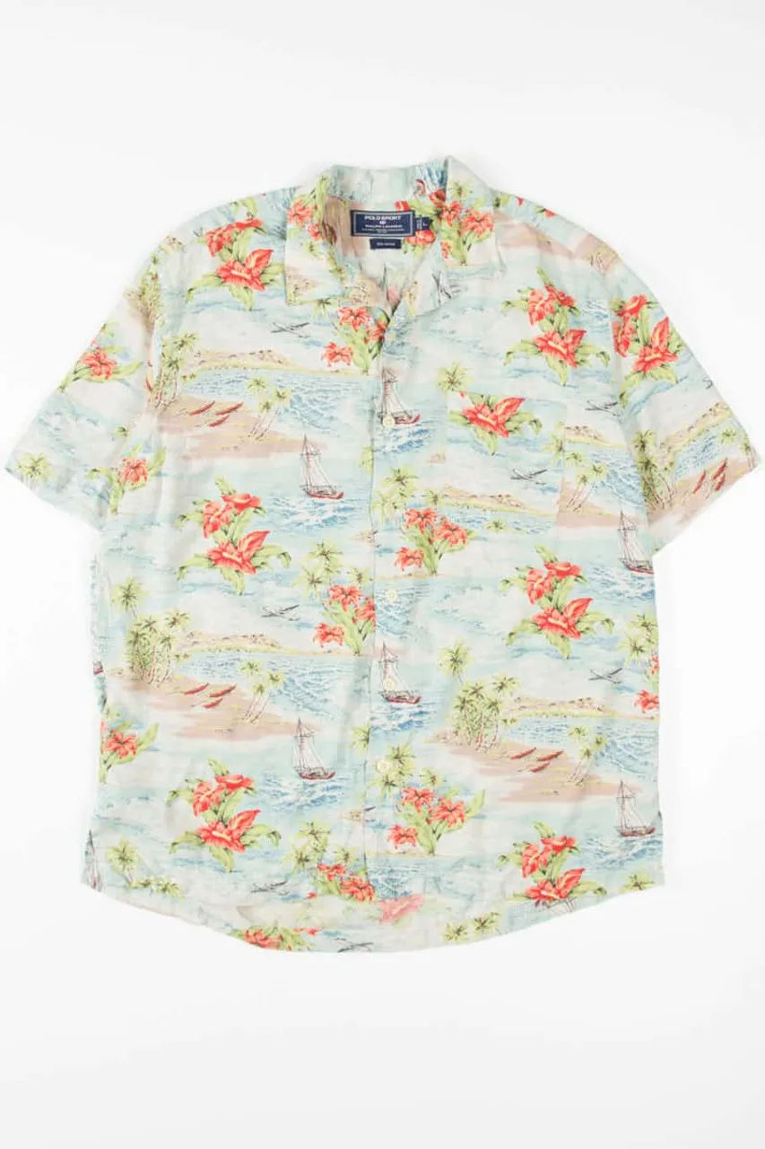 Sailboat Polo Ralph Lauren Vintage Hawaiian Shirt