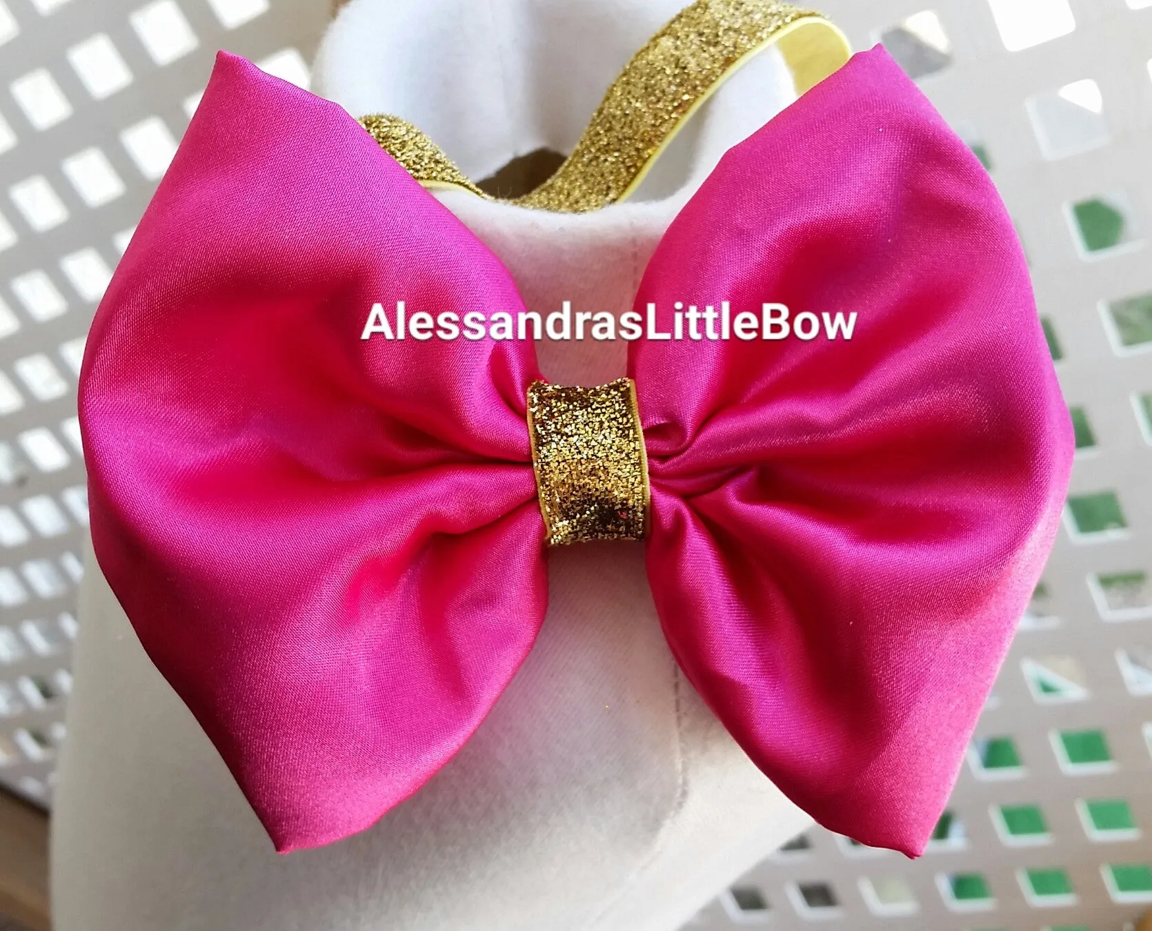 Satin bow headband