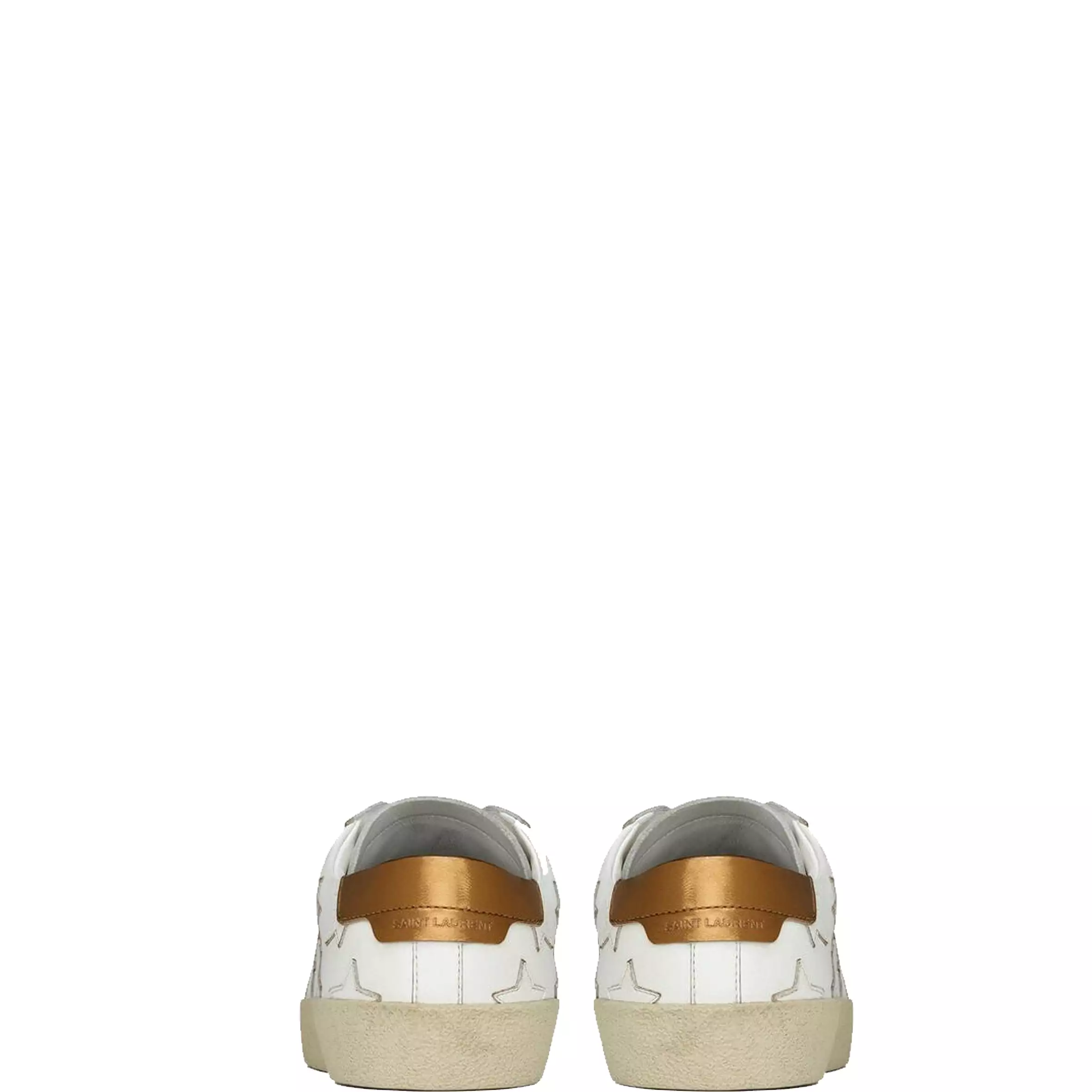 SL06 Gold Star Canvas Sneakers, White/Gold