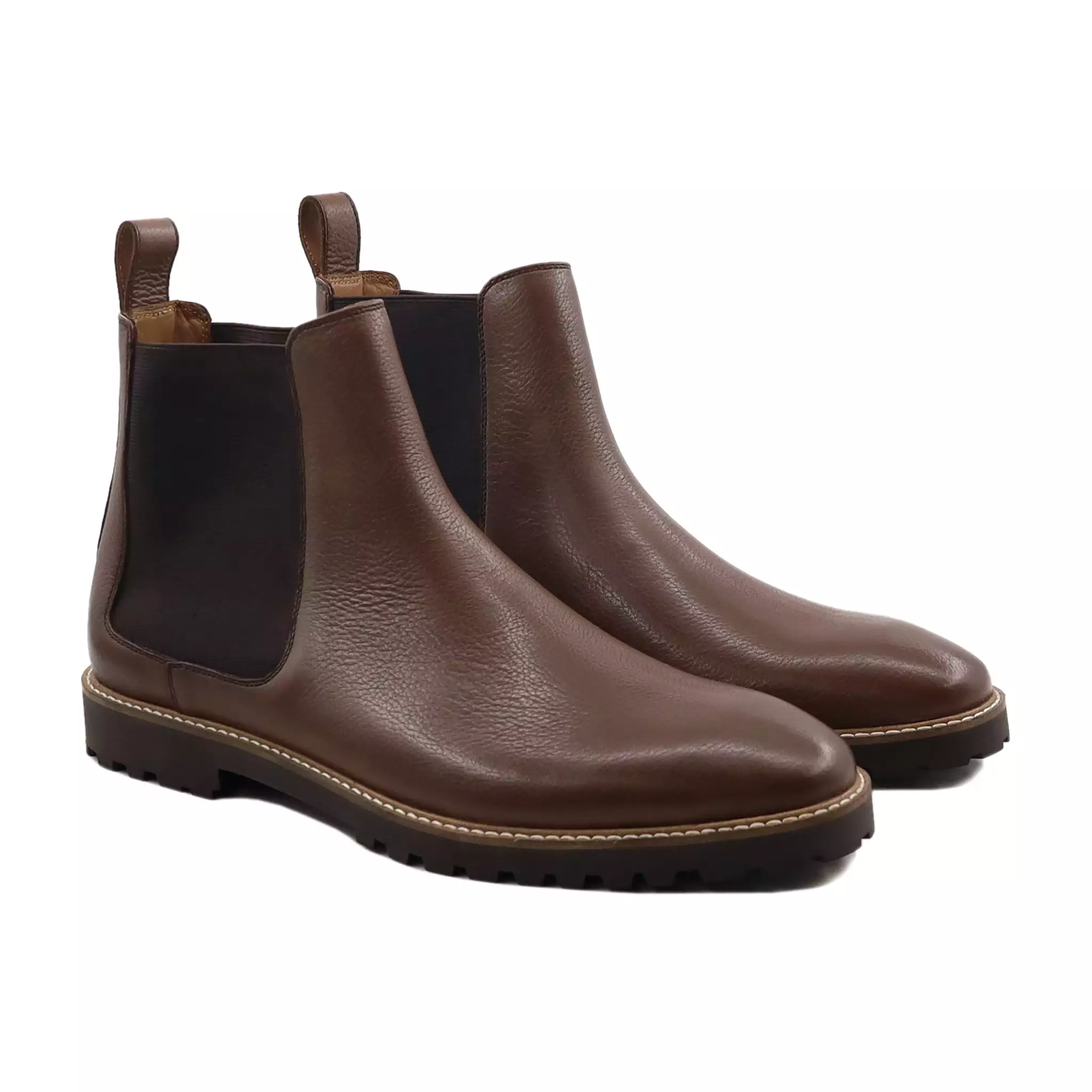 Spenser - Men's Brown Pebble Grain Chelsea Boot