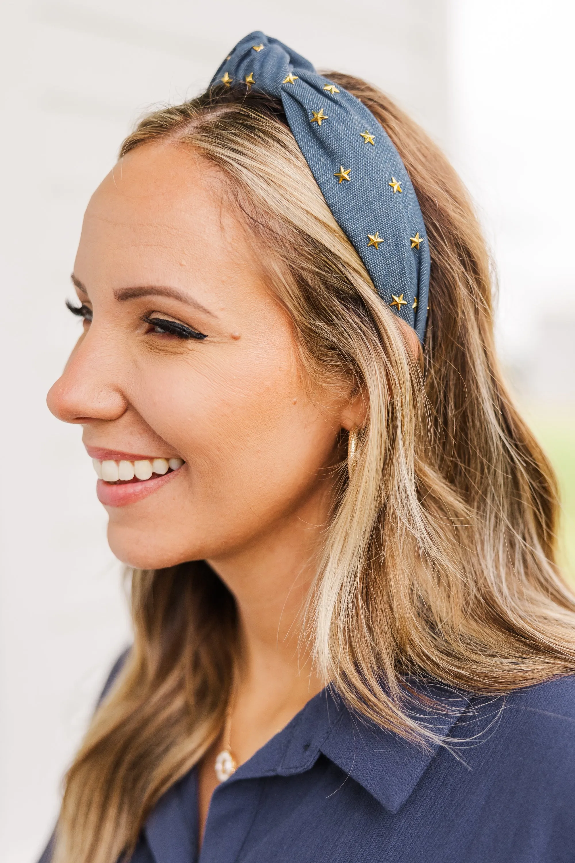 Starry Blues Headband, Light Blue