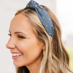 Starry Blues Headband, Light Blue