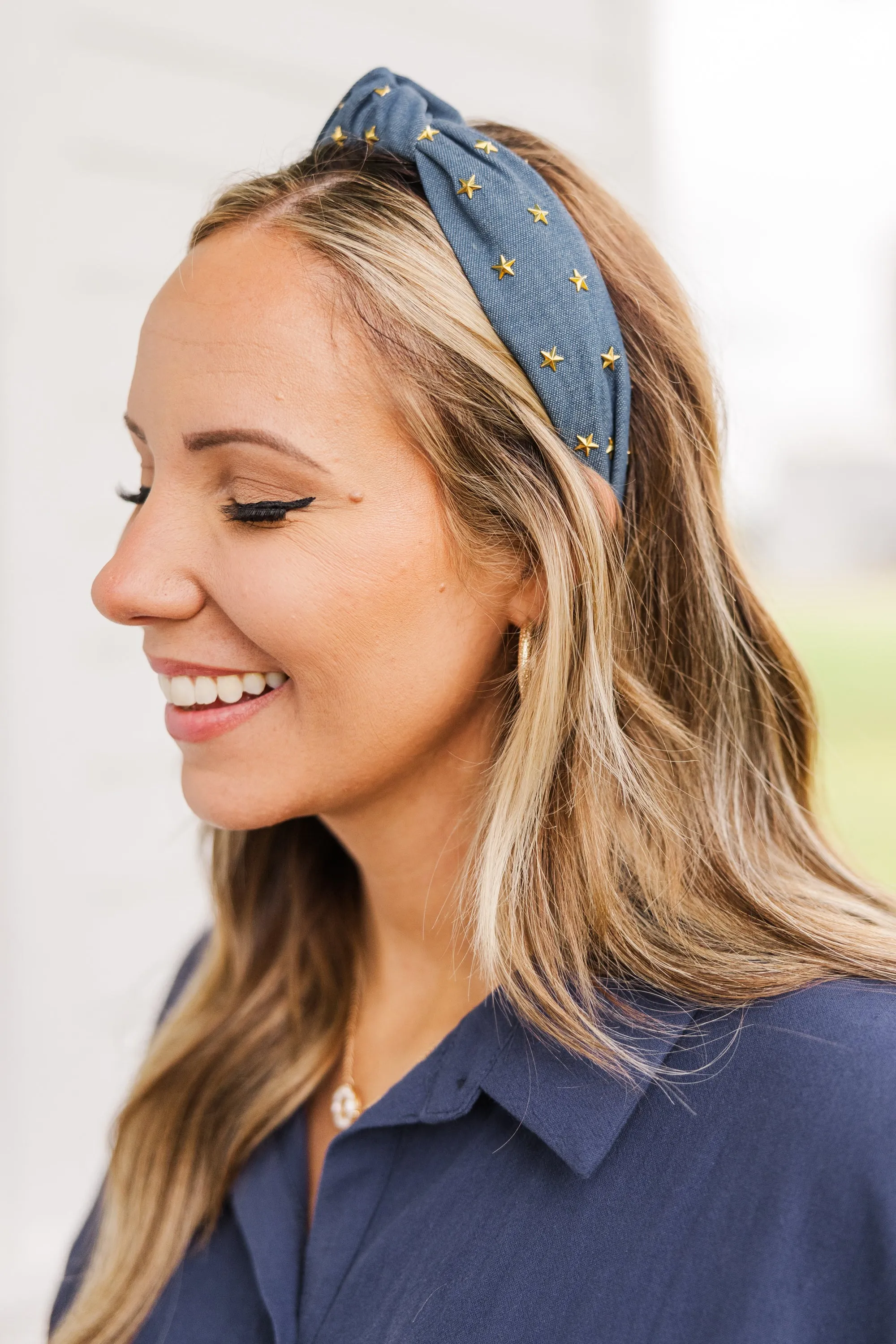 Starry Blues Headband, Light Blue