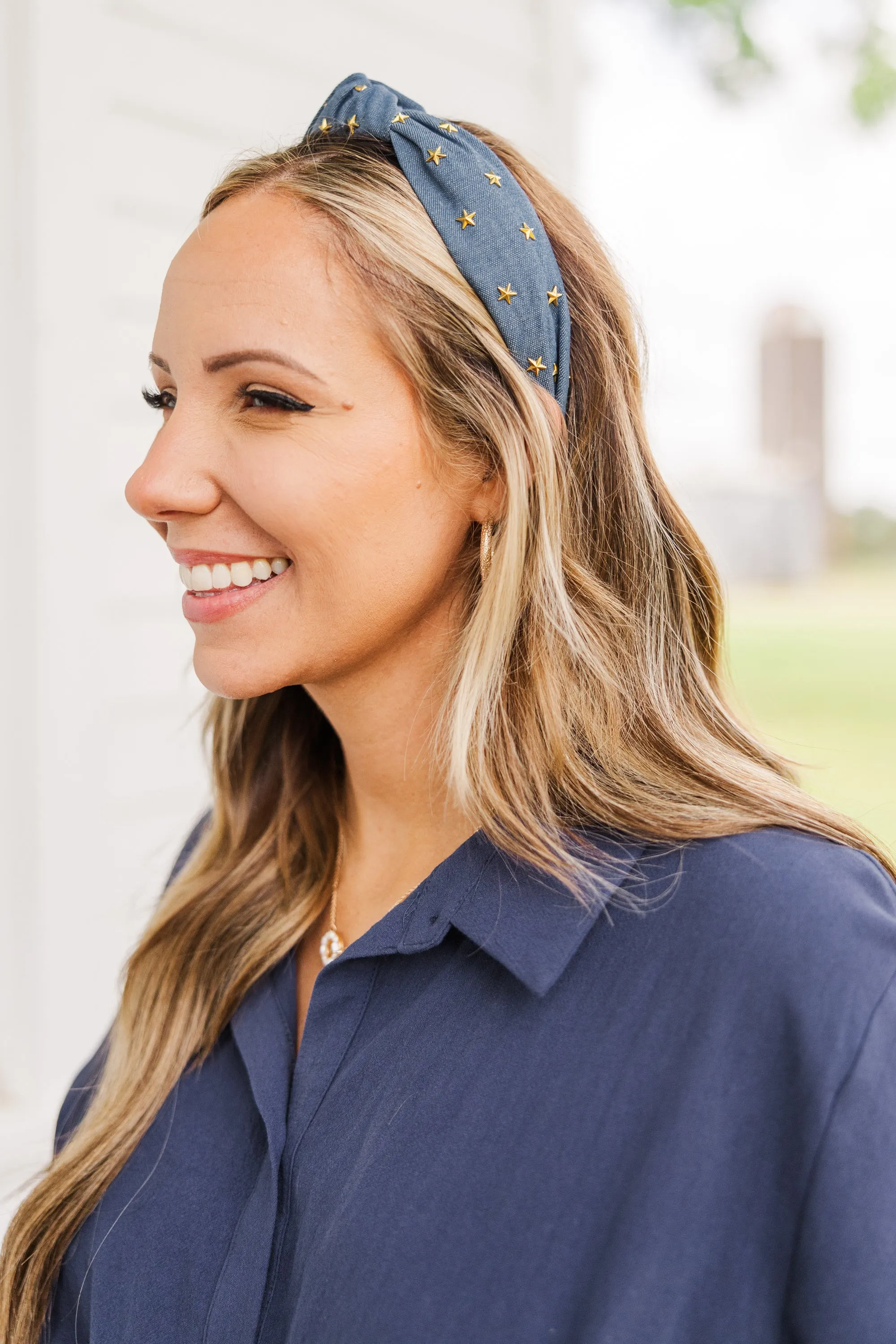 Starry Blues Headband, Light Blue