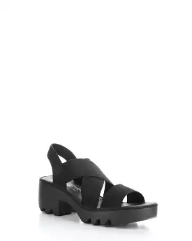 TAJI502FLY 000 BLACK Round Toe Sandals