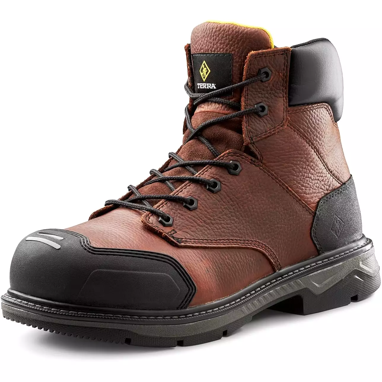 Terra Men's Patton 6 AT Waterproof Safety Work Boot -Brown- 4NS6BN