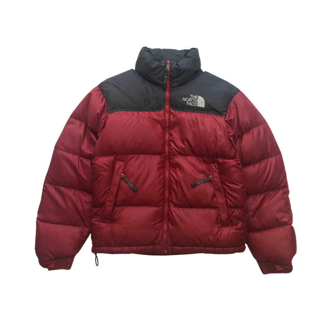 The North Face Nuptse 700 Burgundy/Dark Grey Down Puffer Jacket Small