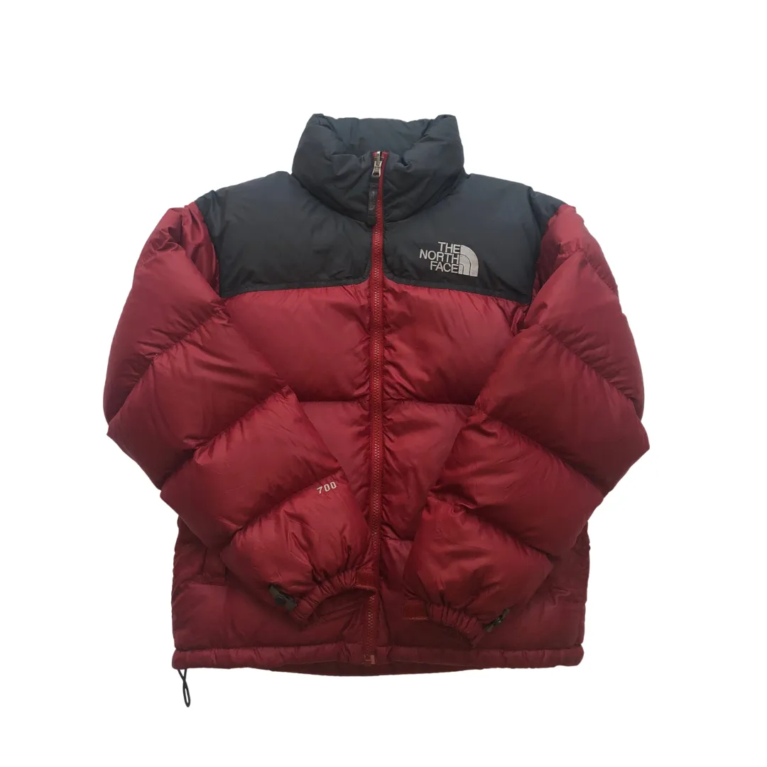 The North Face Nuptse 700 Burgundy/Dark Grey Down Puffer Jacket Small