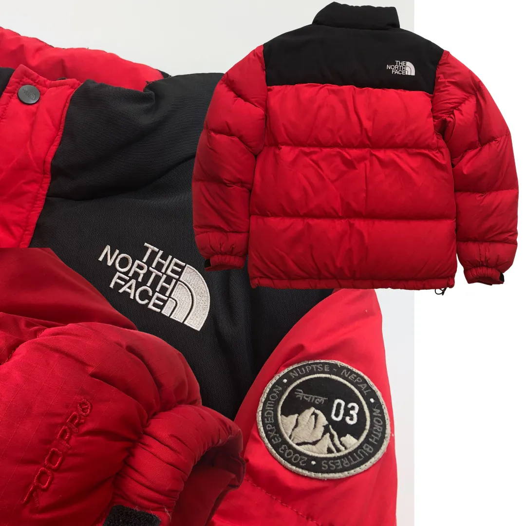 The North Face Nuptse 700 Pro Red/Black Down Puffer Jacket Large