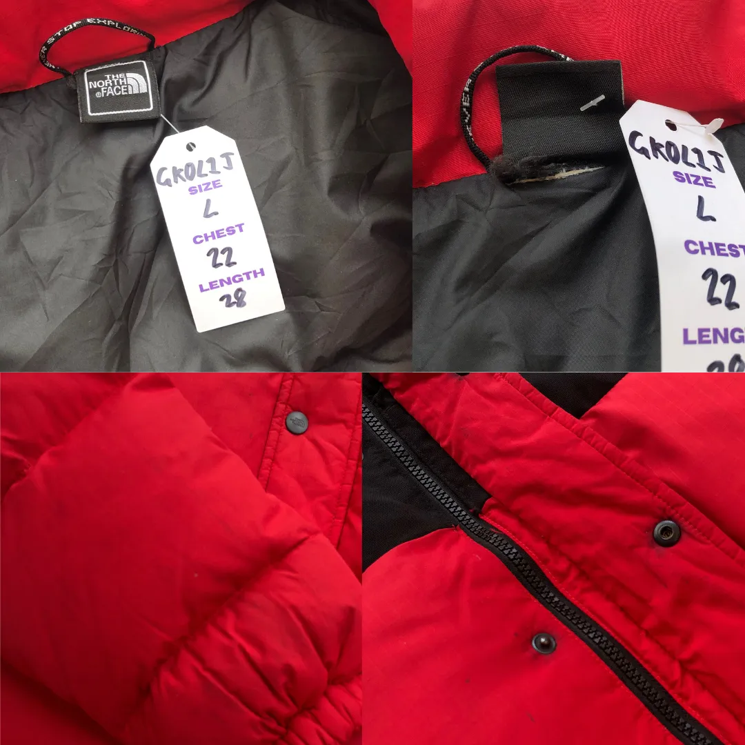 The North Face Nuptse 700 Pro Red/Black Down Puffer Jacket Large