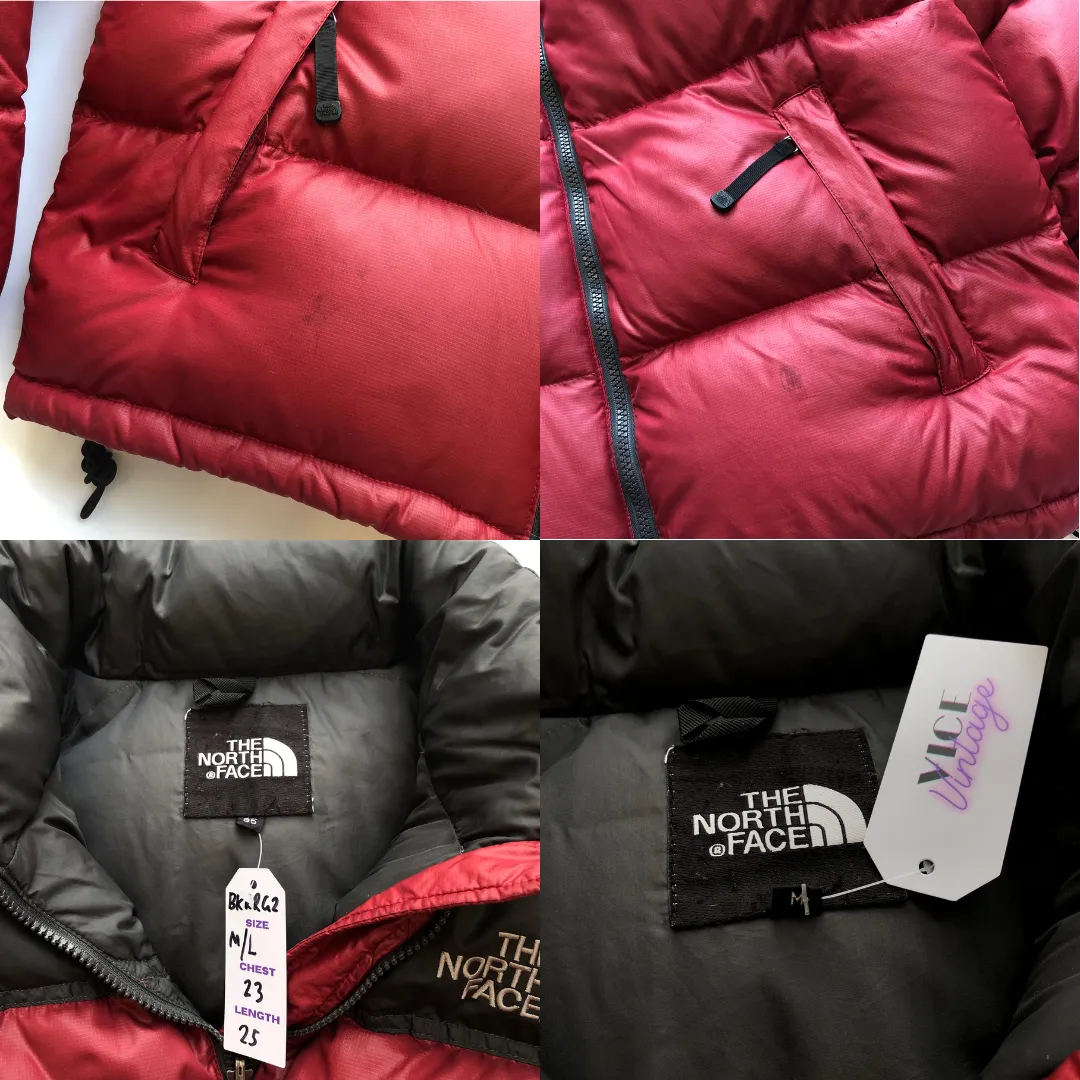 The North Face Nuptse 700 Red/Burgundy Down Puffer Jacket Medium/Large