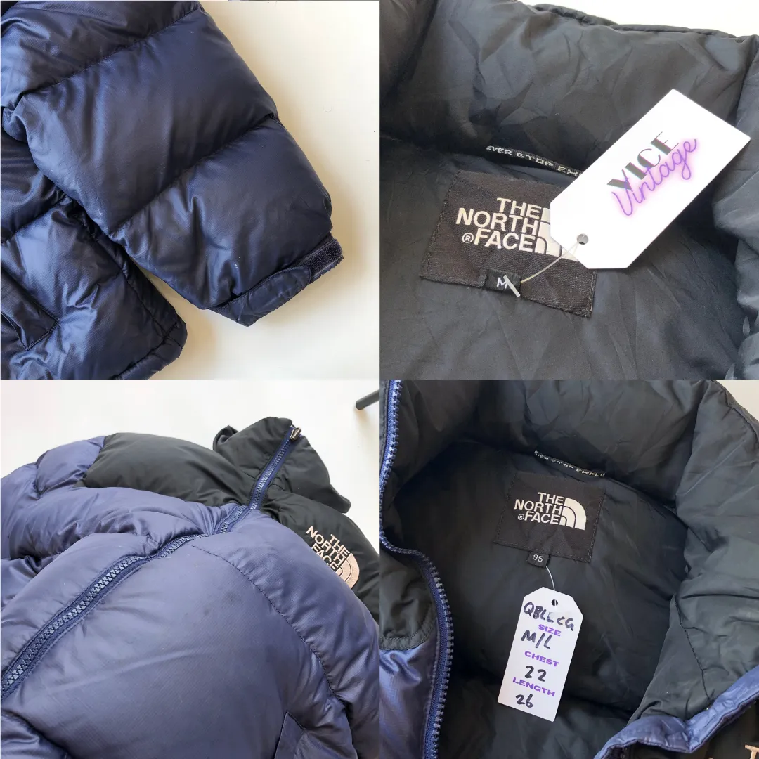 The North Face Nuptse 700 Vintage Navy Down Puffer Jacket Medium/Large