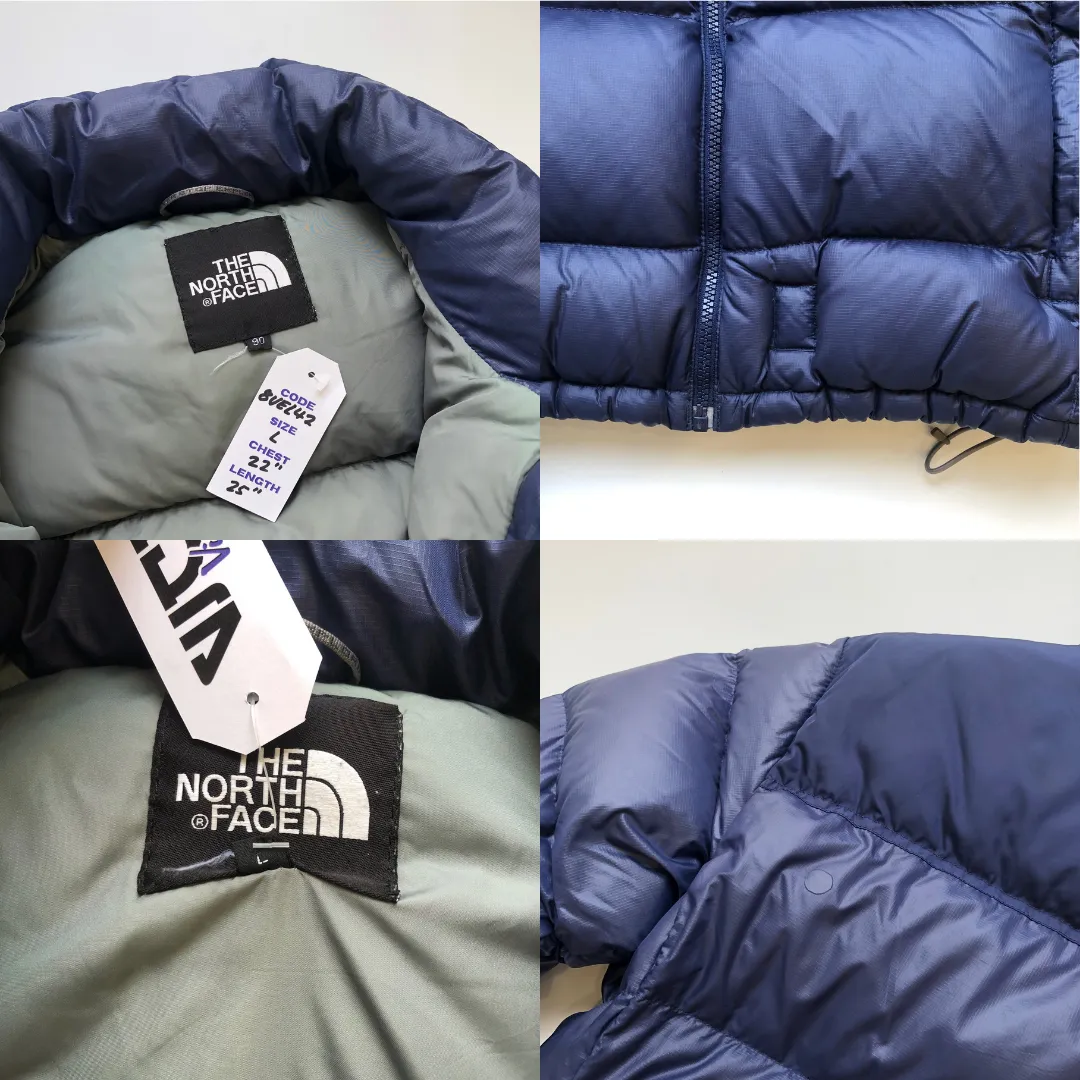 The North Face Nuptse 700 Vintage Navy Down Puffer Jacket Womens Large