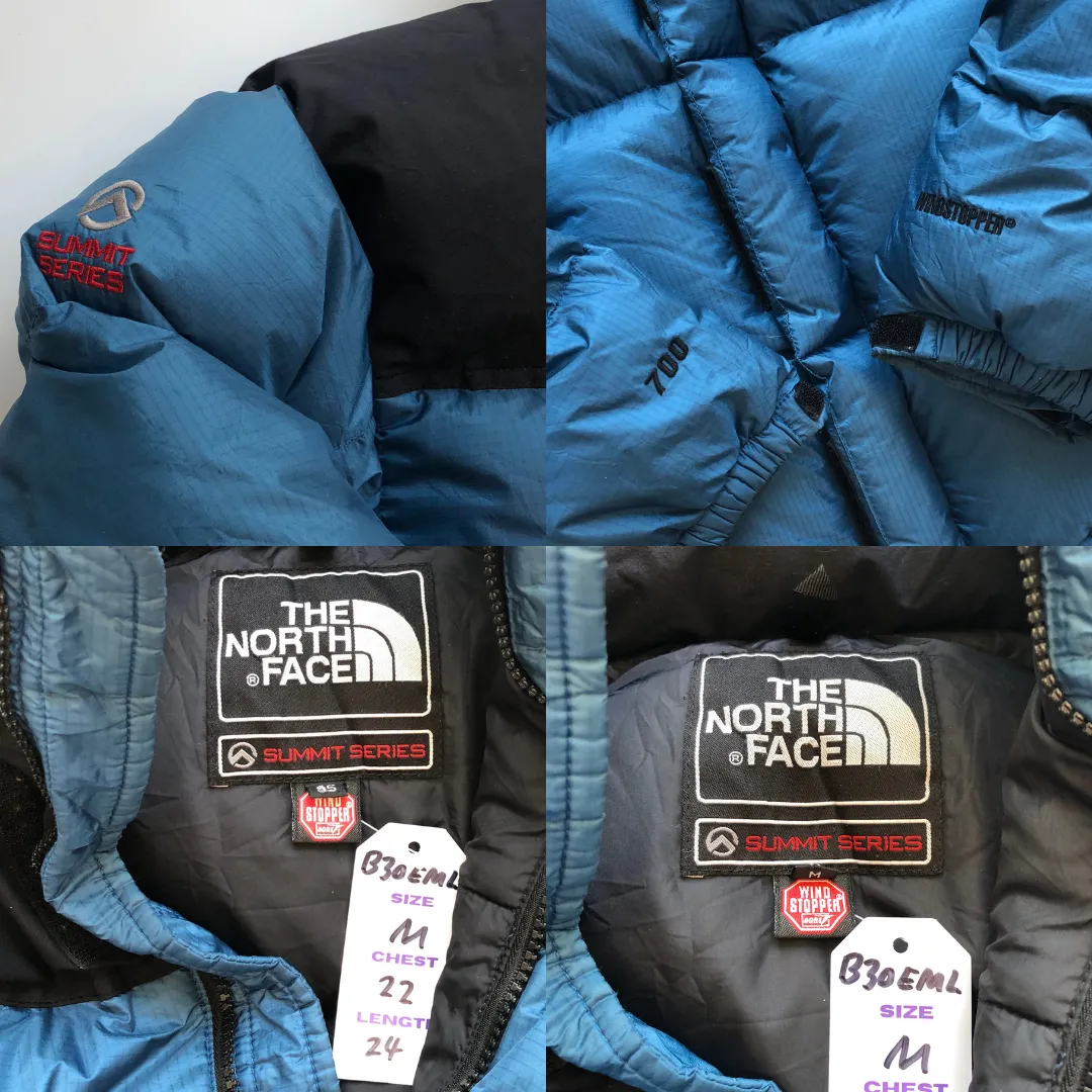 The North Face Summit Series Baltoro 700 Blue/Black Down Puffer Jacket Medium