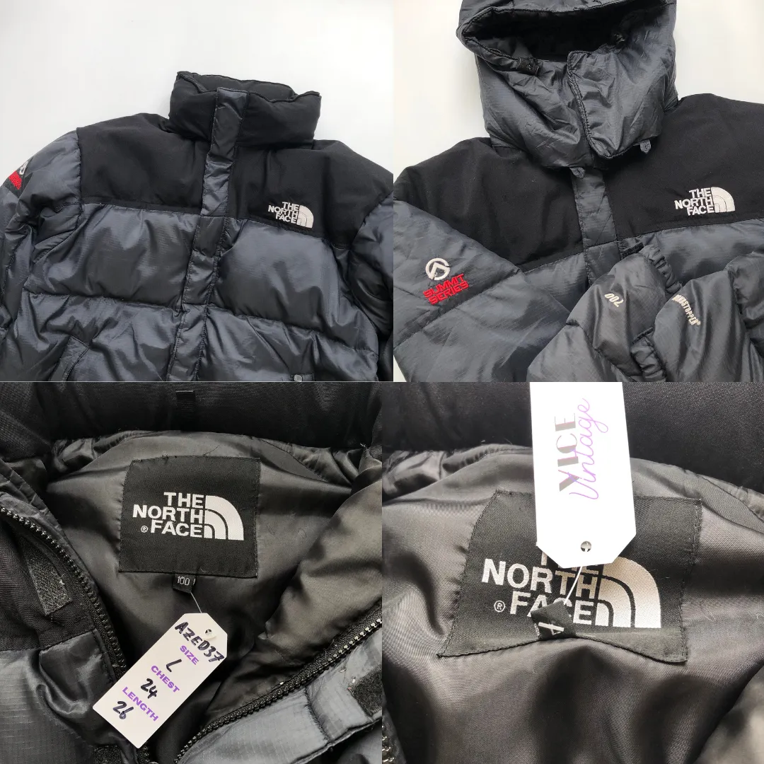 The North Face Summit Series Baltoro 700 Grey/Black Down Puffer Jacket Large