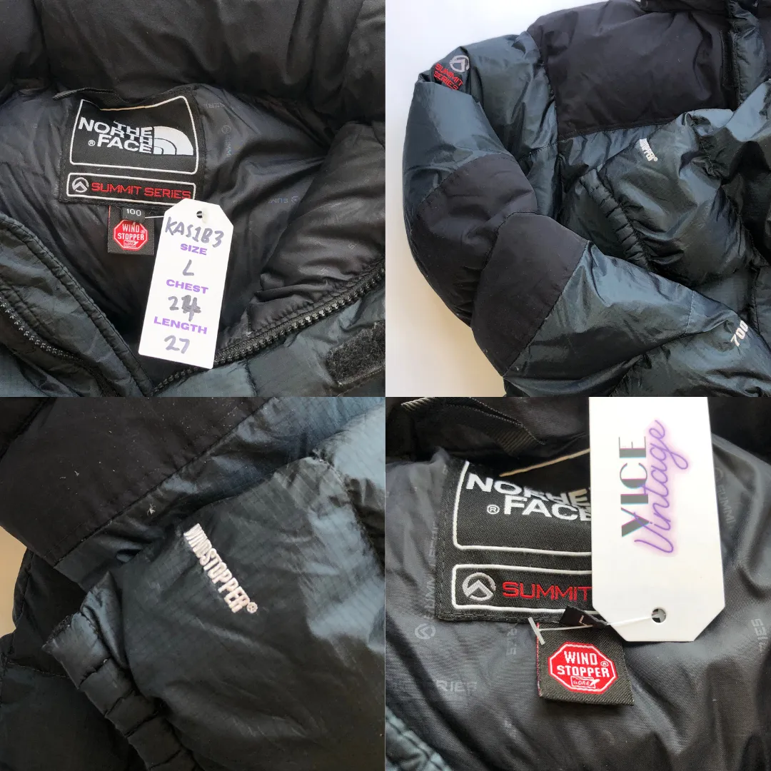 The North Face Summit Series Baltoro 700 Navy/Black Down Puffer Jacket Large