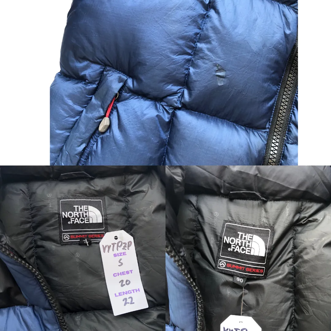 The North Face Summit Series Nuptse 800 Black/Navy Down Puffer Jacket Small