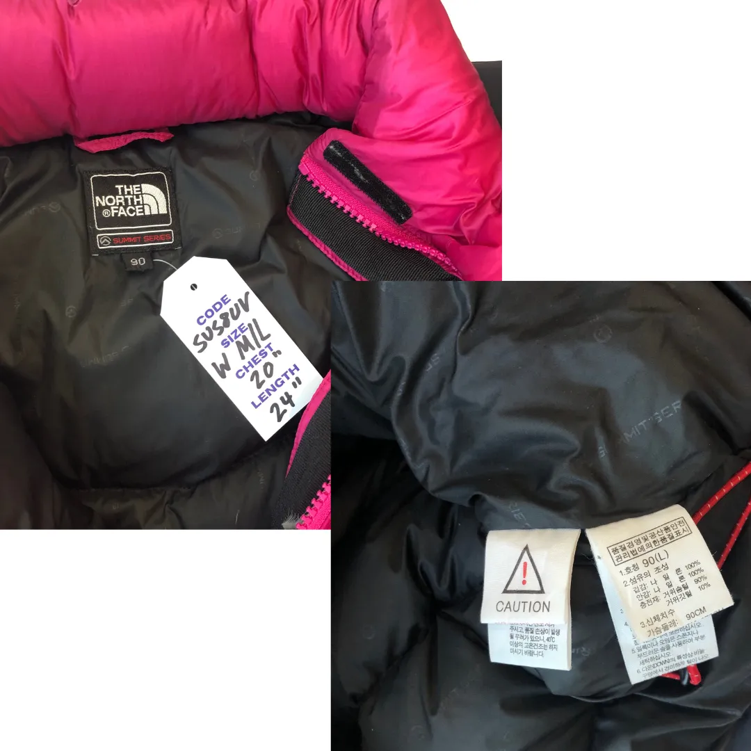 The North Face Vintage Pink/Black Down Puffer Jacket Women's Medium/Large