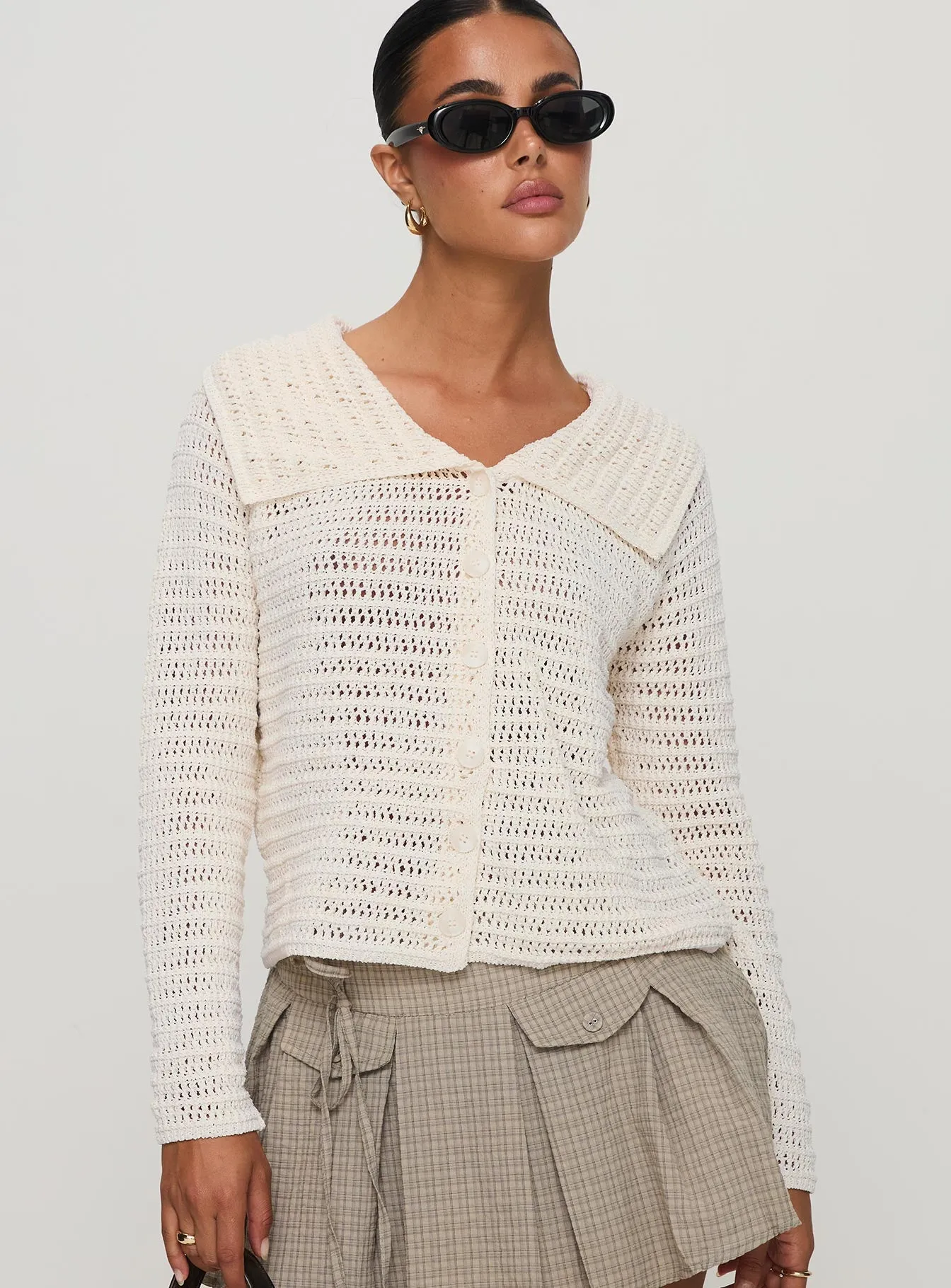 Tuscon Crochet Sweater White