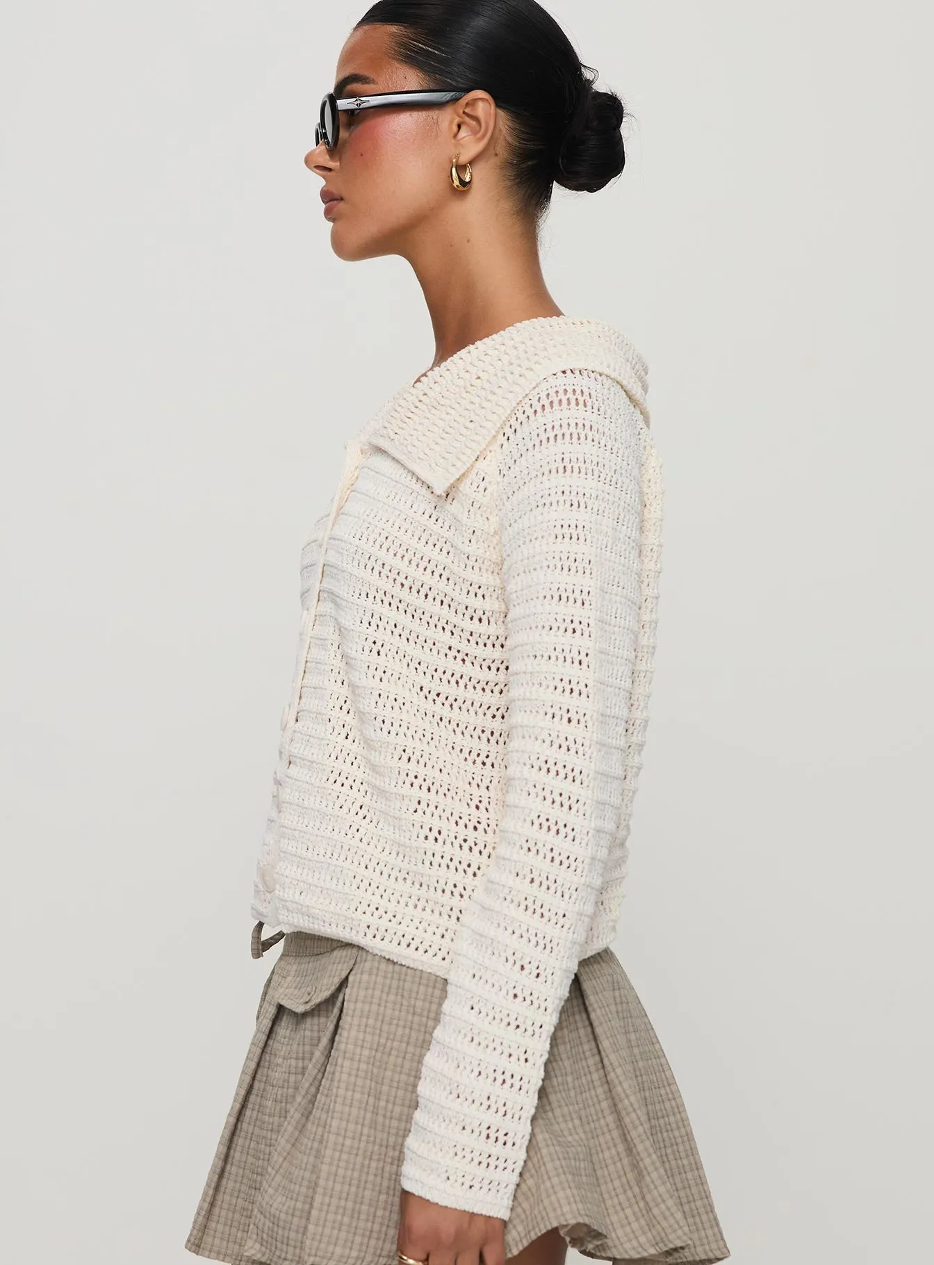 Tuscon Crochet Sweater White