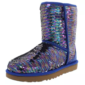 Ugg Womens Classic Short Sequined Ankle Winter Boots