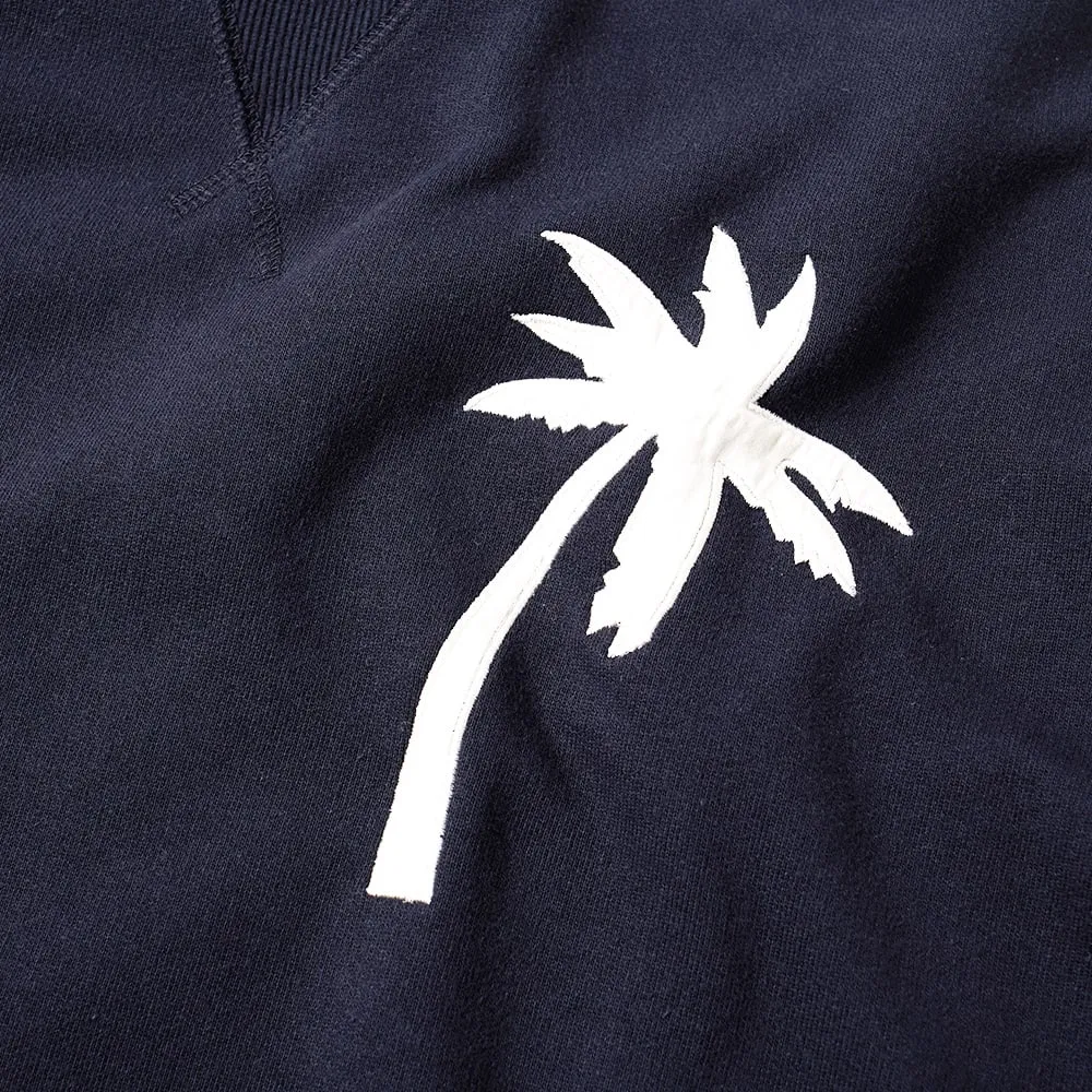 Universal Works Embroidered Palm Crew SweatNavy