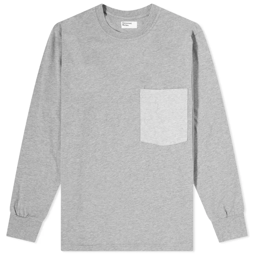 Universal Works Long Sleeve Pocket T-ShirtGrey Marl