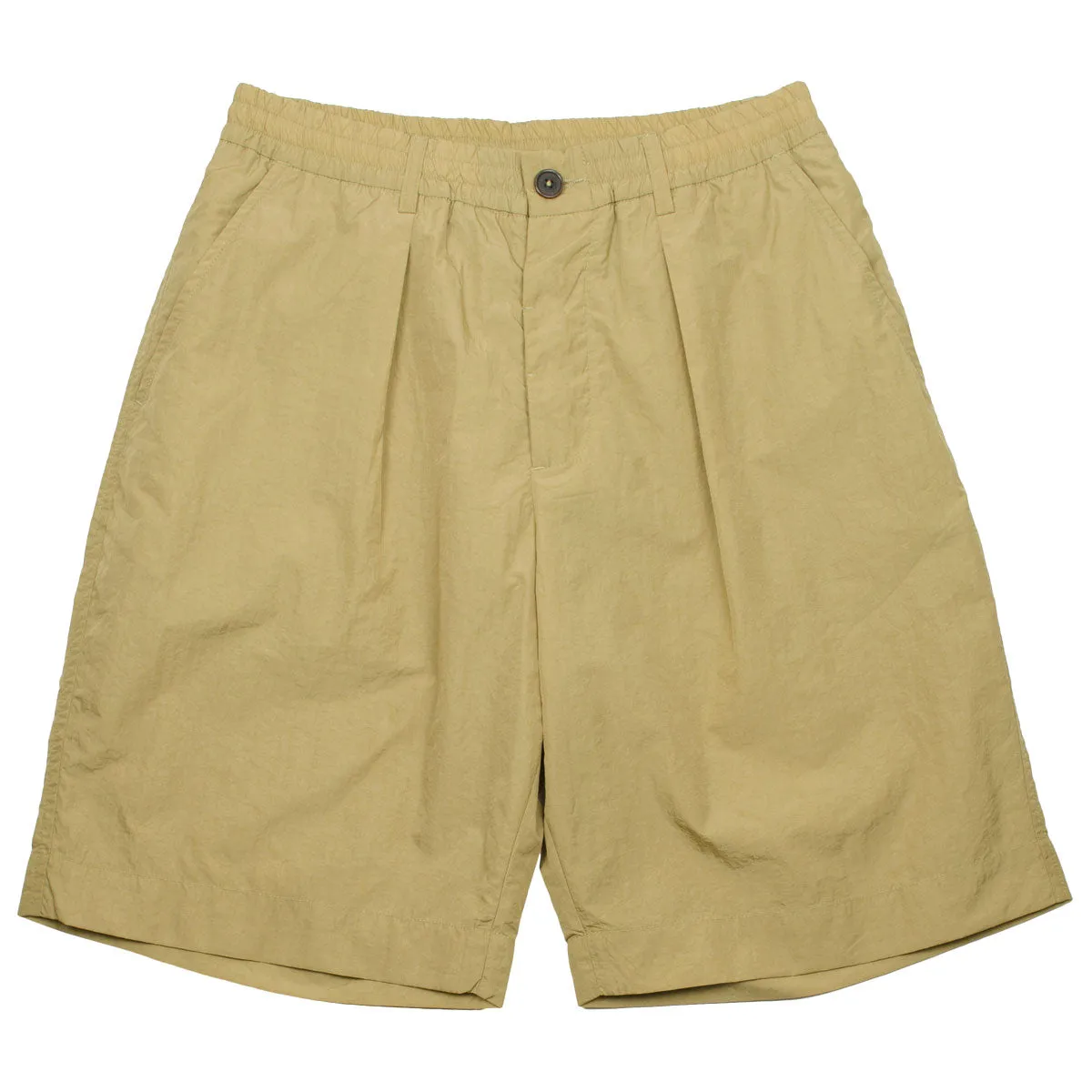 Universal Works - Pleated Track Short Recycled Nylon Tech - Sand