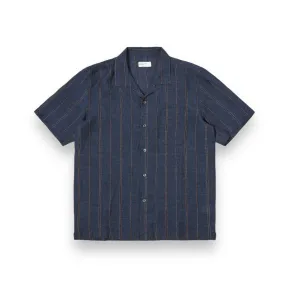 Universal Works Road Shirt 30259 stripe linen navy