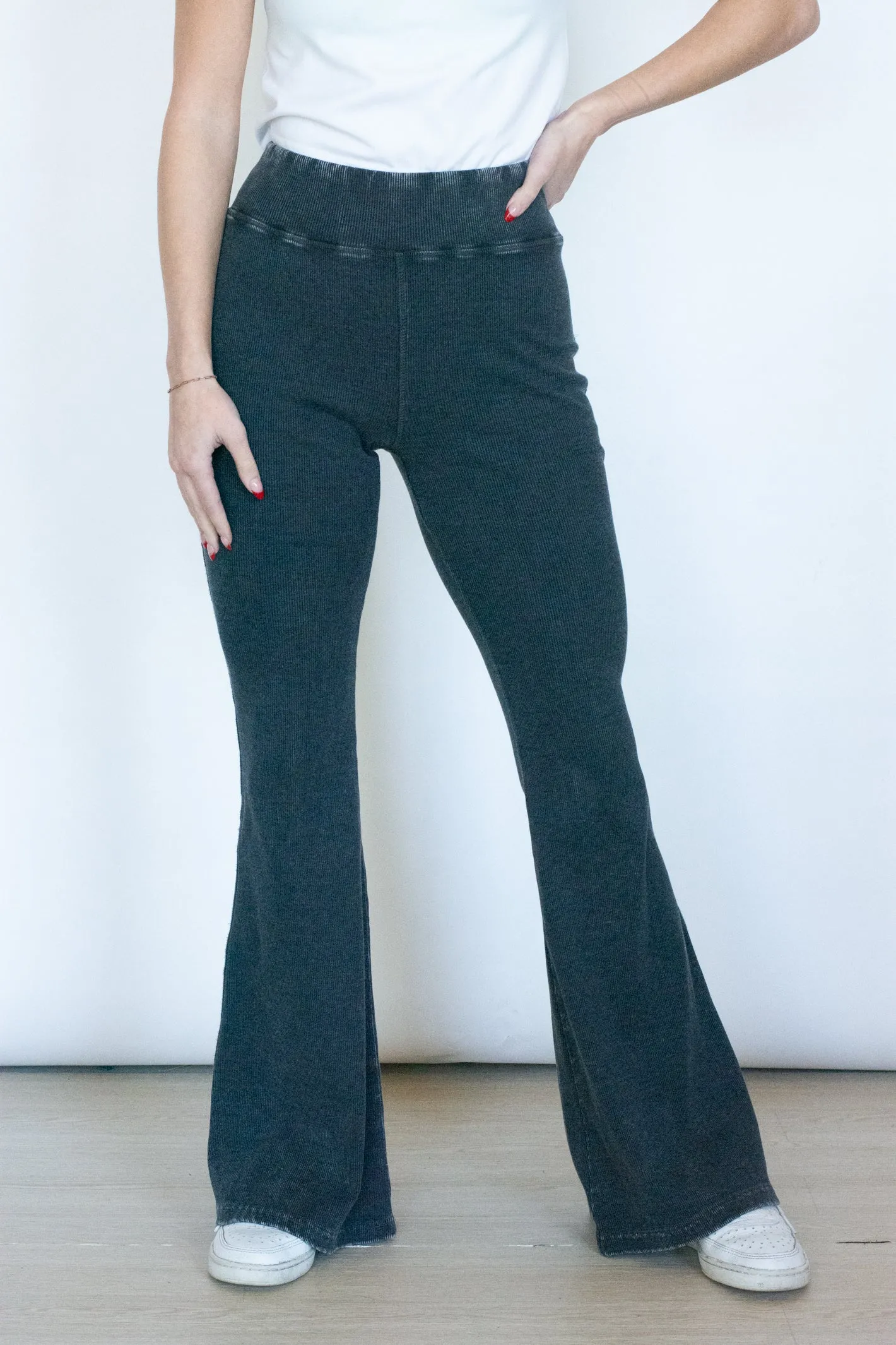 Up for Anything Charcoal Ribbed Pant