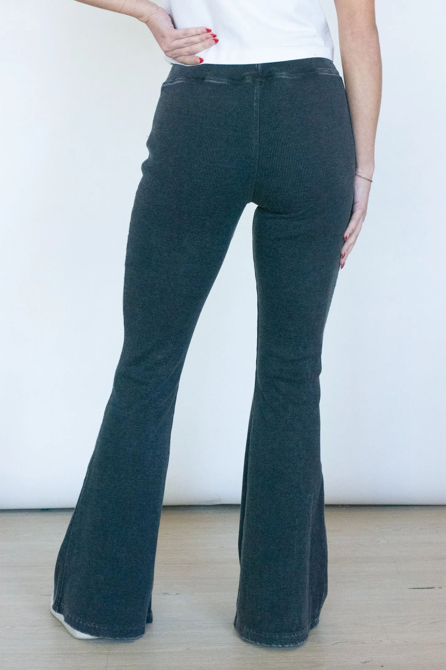 Up for Anything Charcoal Ribbed Pant