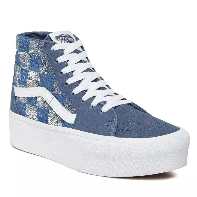 VANS UNISEX Sk8-Hi Tapered Stackform Sneakers (Glimmer Check Vintage Indigo)