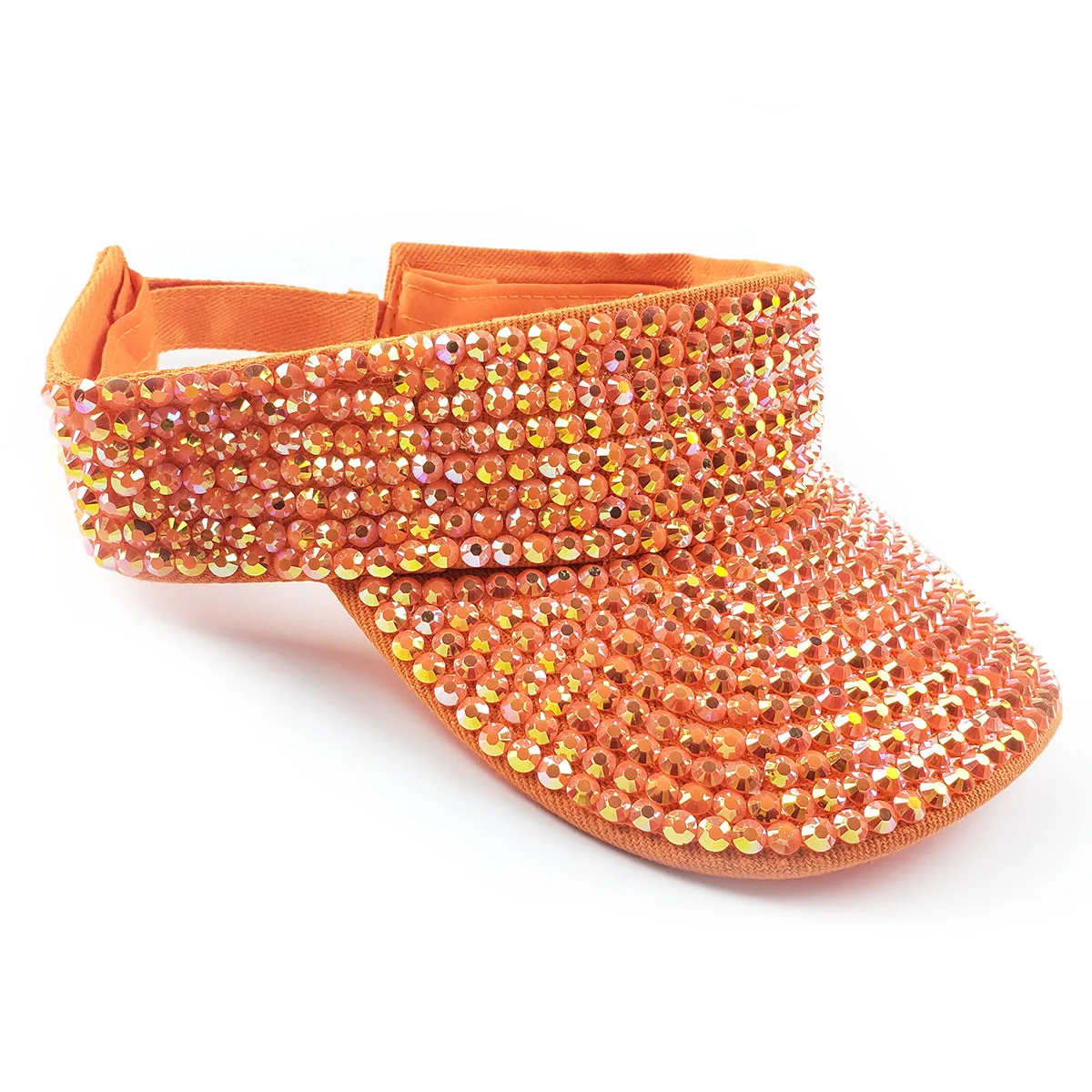 Victoria Visor in Orange with AB Crystals