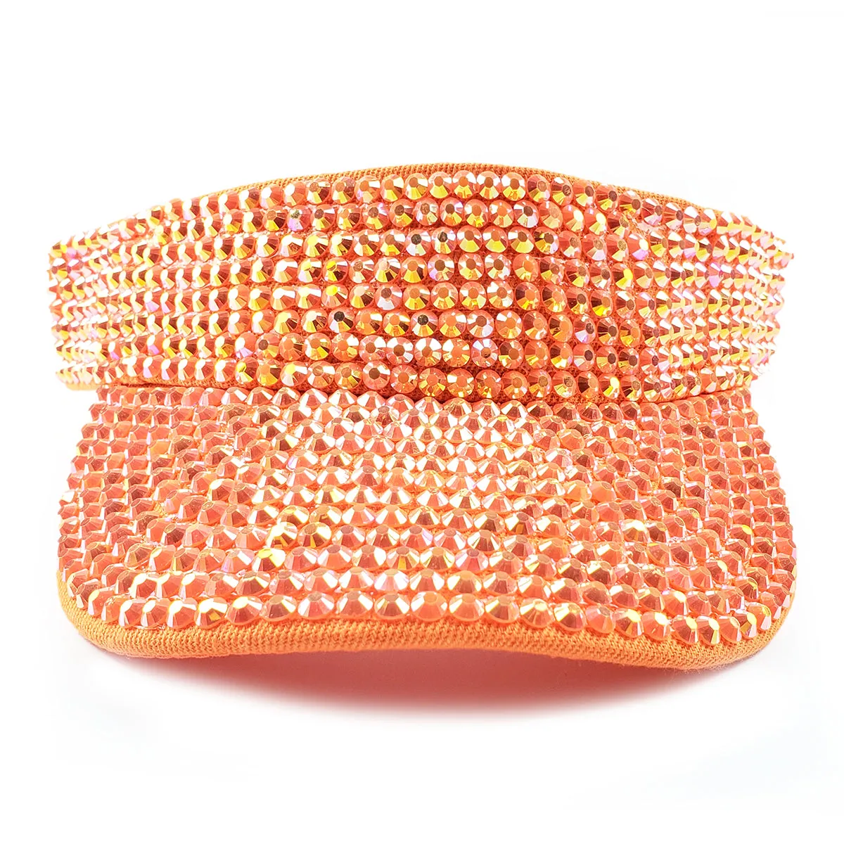 Victoria Visor in Orange with AB Crystals