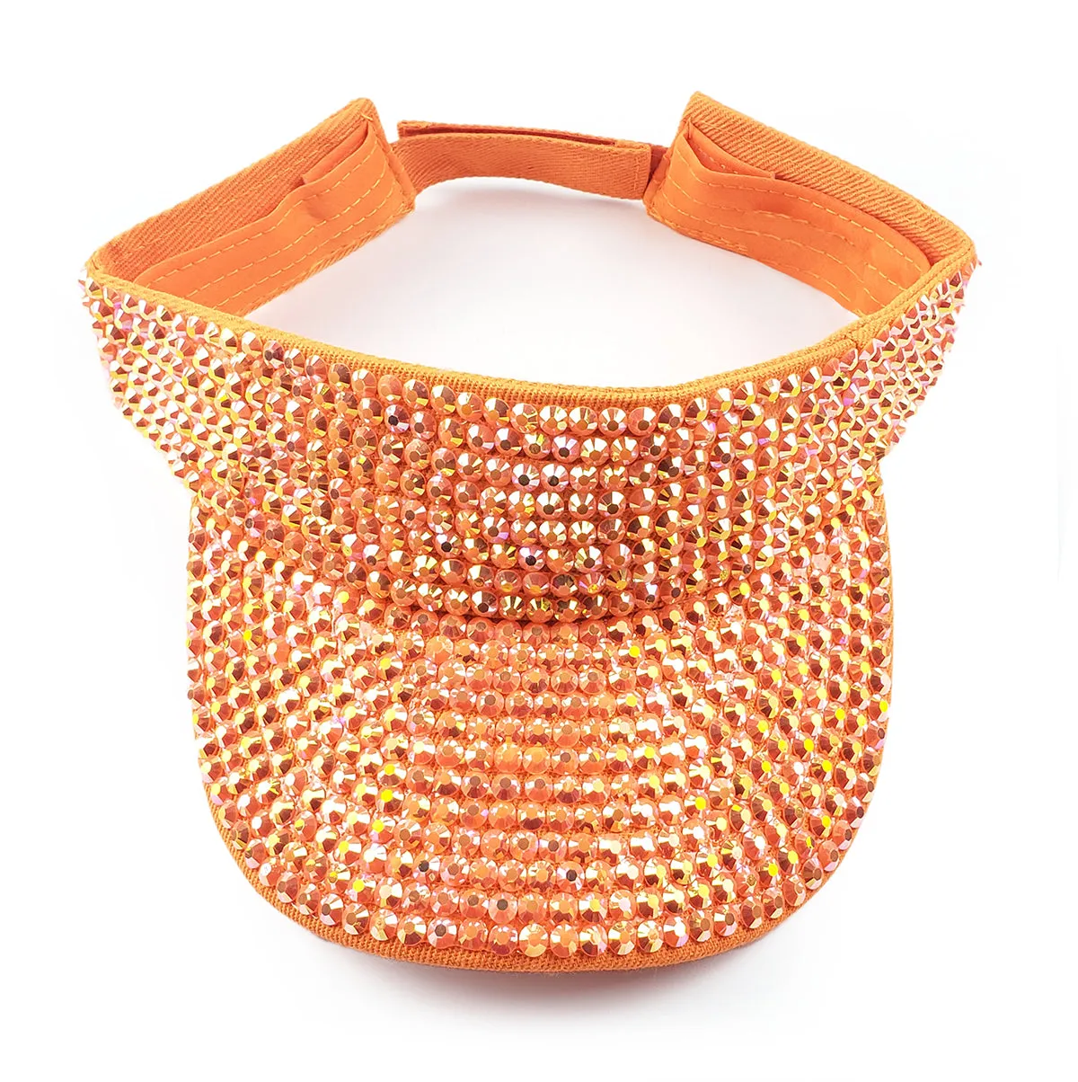 Victoria Visor in Orange with AB Crystals