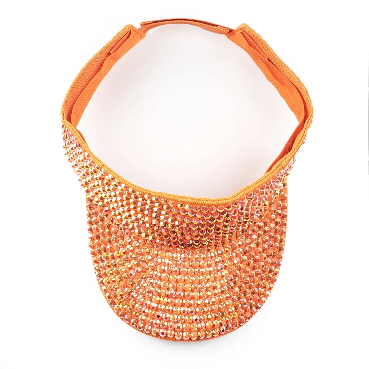 Victoria Visor in Orange with AB Crystals