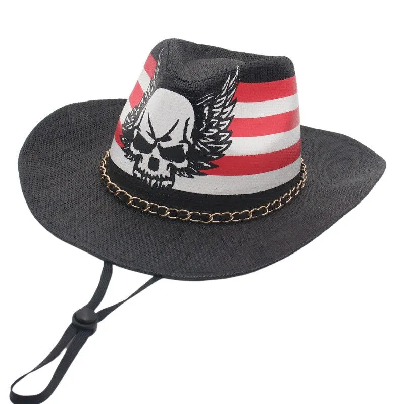 Western Style Cowboy Straw Hat Women Men Spring Summer Large Brim Seaside Beach Sun Protection Hat