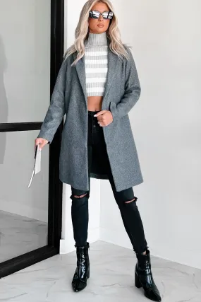 Whims Of The Weather Fleece Longline Coat (Grey)