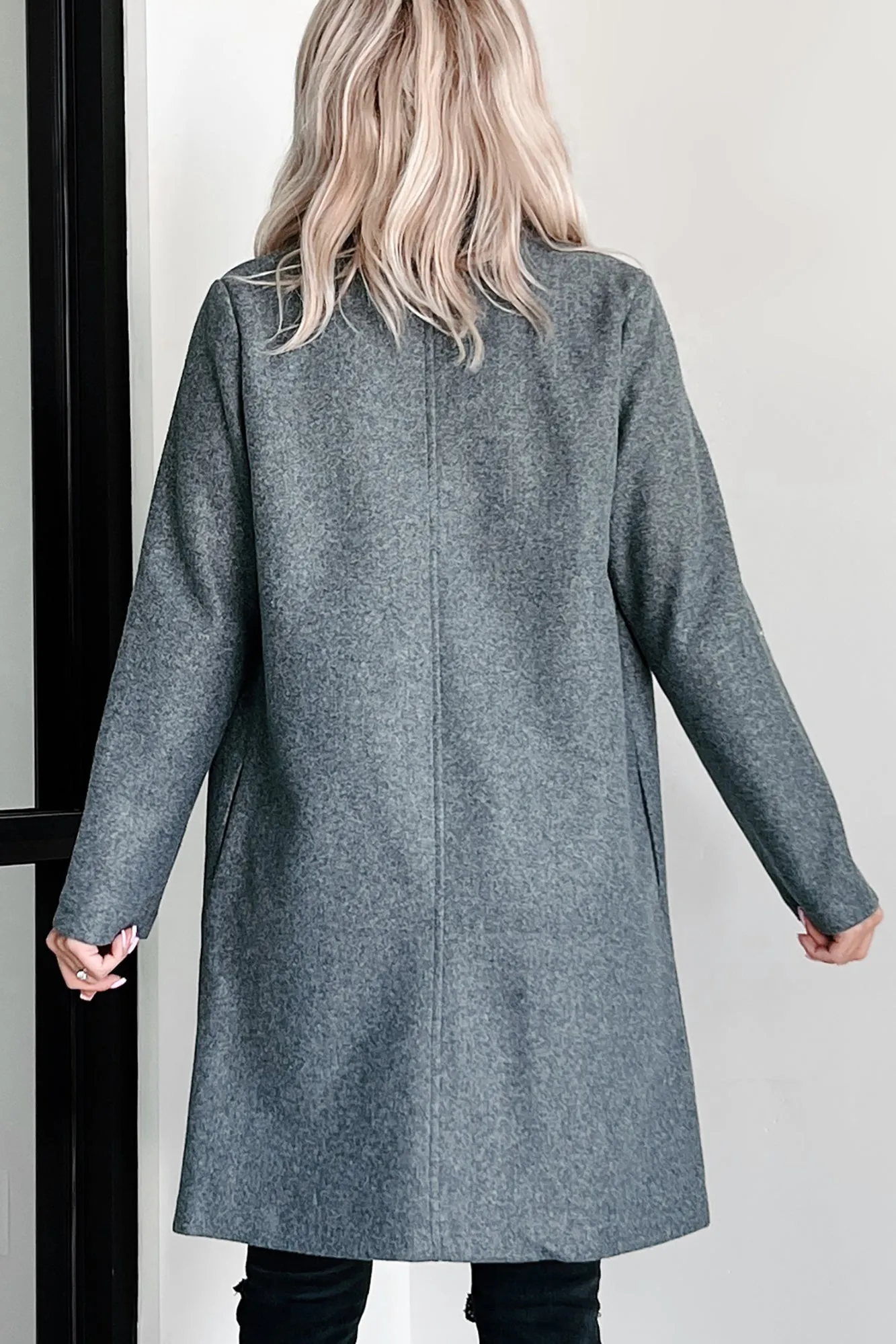 Whims Of The Weather Fleece Longline Coat (Grey)