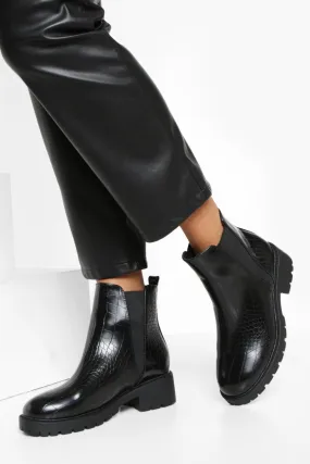 Wide Width Croc Chelsea Boots